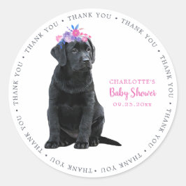 Labrador Puppy Hund Rosa Girl Baby Shower Runt Klistermärke
