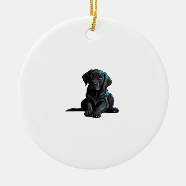Labrador Puppy Julgransprydnad Keramik (Framsidan)