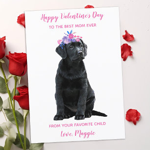 Labrador Puppy Mamma Valentines day Julkort