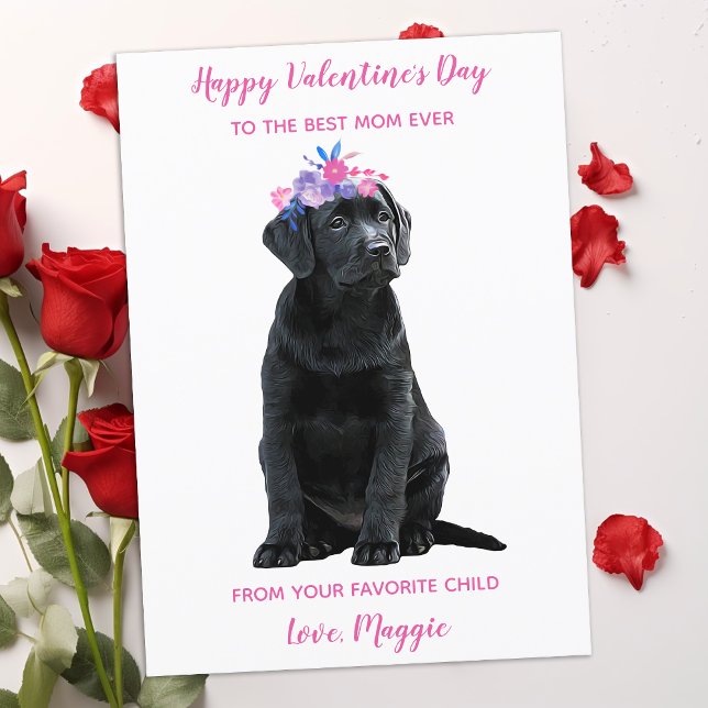 Labrador Puppy Mamma Valentines day Julkort (Skapare uppladdad)