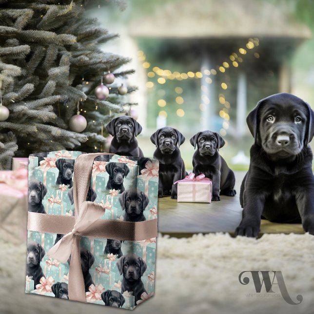 Labrador Puppy Modern jul Sm Presentpapper (Skapare uppladdad)