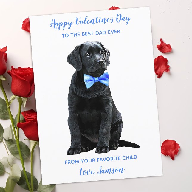 Labrador Puppy Pappa Valentines day Julkort (Skapare uppladdad)