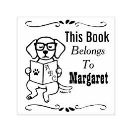 Labrador Puppy, Tillhören till, Bibliotek, Bok-eti Självfärgande Stämpel