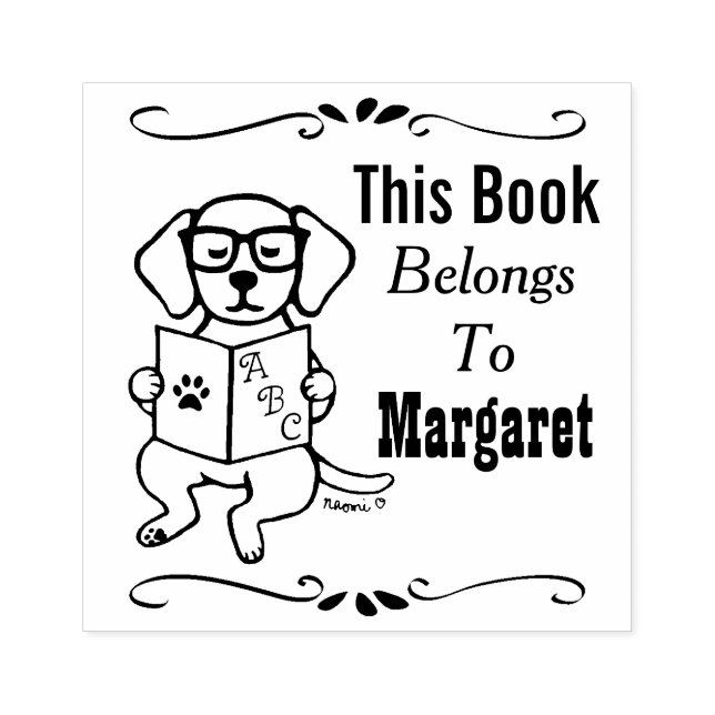 Labrador Puppy-Tillhören till, Bibliotek, Bok Namn Stämpel (Tryck)