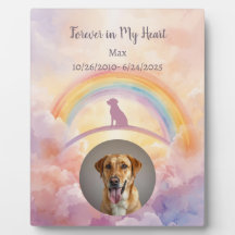 Labrador Rainbow Bridge Minnestavla Akvarell