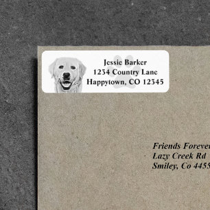 Labrador Retriever-adressetikett Returadress Etikett
