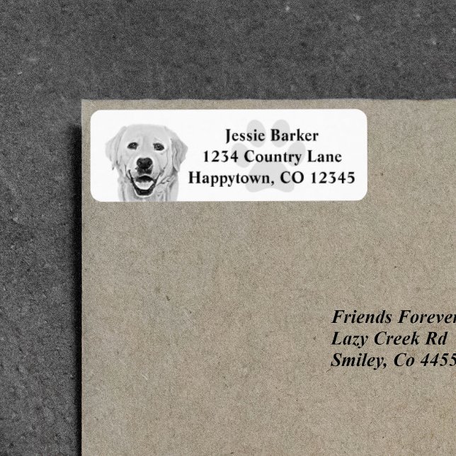 Labrador Retriever-adressetikett Returadress Etikett (Skapare uppladdad)