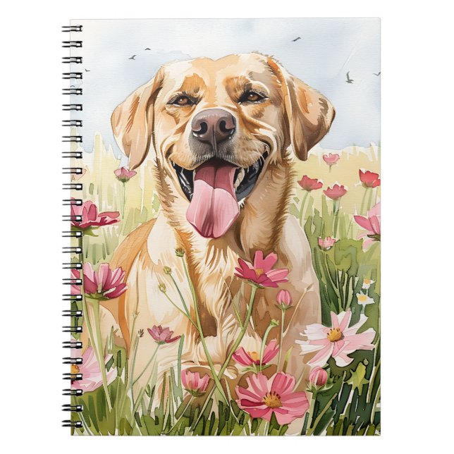 Labrador Retriever Akvarell Journal Anteckningsbok (Framsidan)