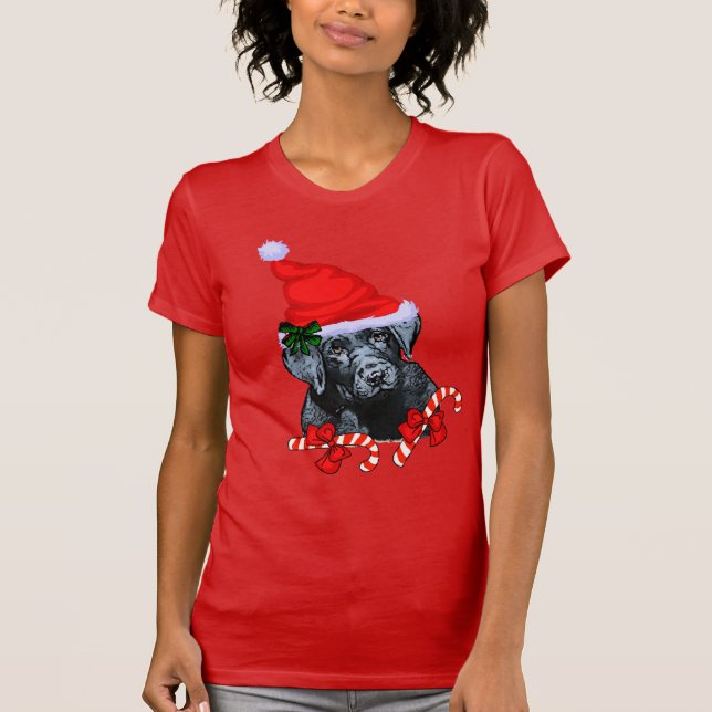 Labrador Retriever Älskare jul T Shirt (Framsida)
