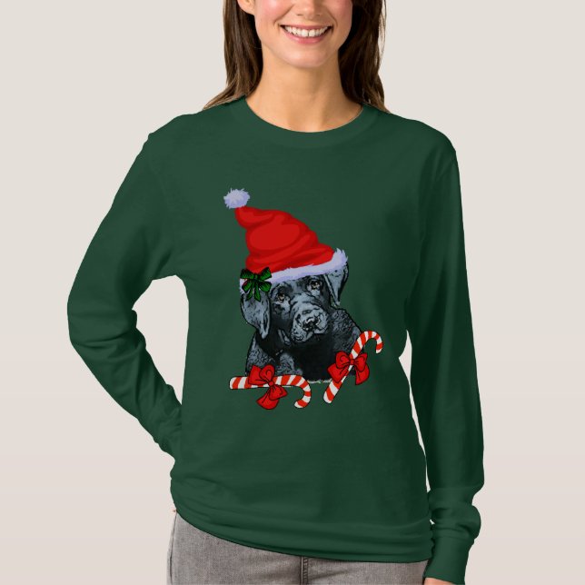Labrador Retriever Älskare jul T Shirt (Framsida)