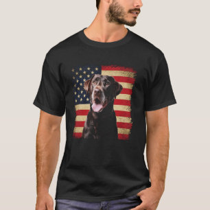 Labrador Retriever Amerikansk Flagga 4 juli Patrio T Shirt