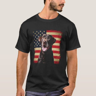 Labrador Retriever Amerikansk Flagga 4 juli Patrio T Shirt
