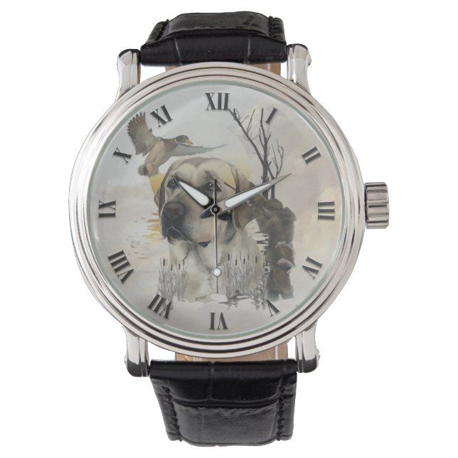 Labrador Retriever, anka-jakt Armbandsur (Framsida)