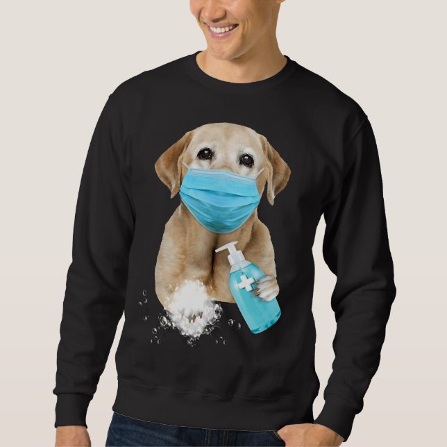 Labrador Retriever Ansikte Mask Lång Ärmad Tröja (Framsida)