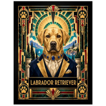 Labrador Retriever, Art Deco Hund