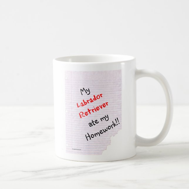 Labrador Retriever Ate Min hemläxa Kaffemugg (Höger)