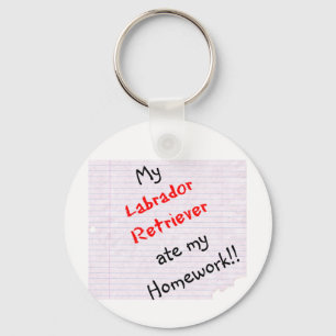 Labrador Retriever Ate My Homwork Keychain Nyckelring