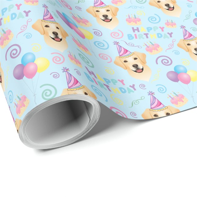 Labrador Retriever Birthday Gift Wrapping Paper Presentpapper (Rullad Hörn)