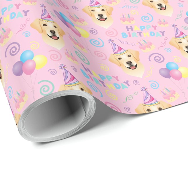 Labrador Retriever Birthday Gift Wrapping Paper Presentpapper (Rullad Hörn)