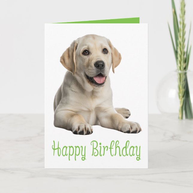 Labrador Retriever Birthday Gul lab Puppy Hund Kort (Framsida)