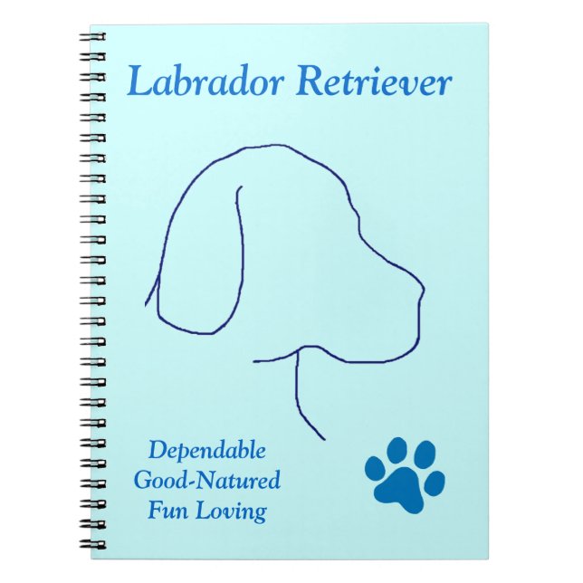 Labrador Retriever-Blå Anteckningsbok Med Spiral (Framsidan)