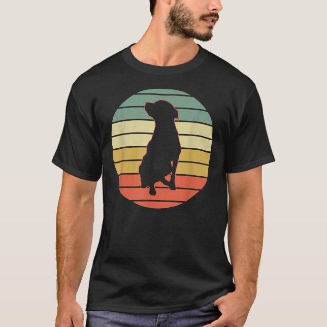 Labrador Retriever Black Gul lab Retro T Shirt (Framsida)