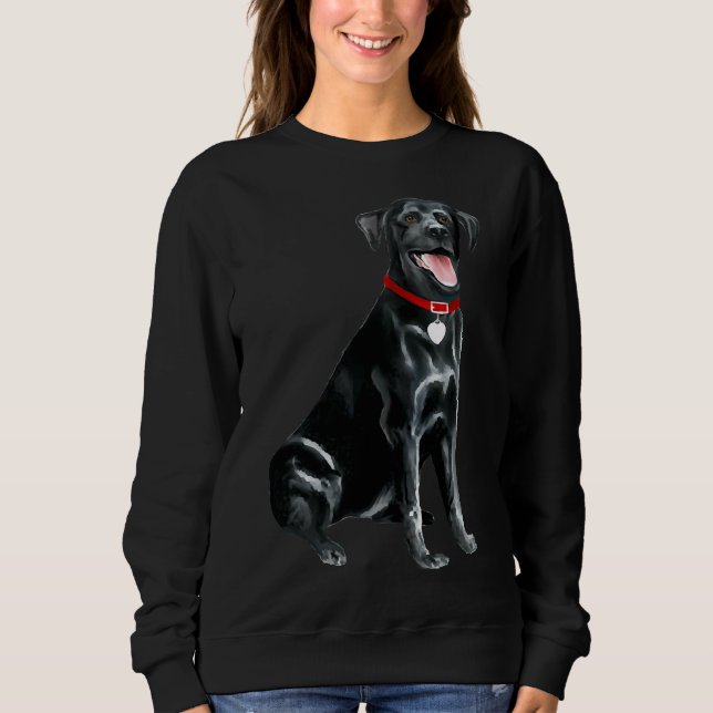 Labrador Retriever Black Laughing T Shirt (Framsida)