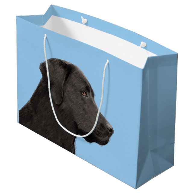 Labrador Retriever Black Painting Original Hund Ar (Baksidan Vinklad)