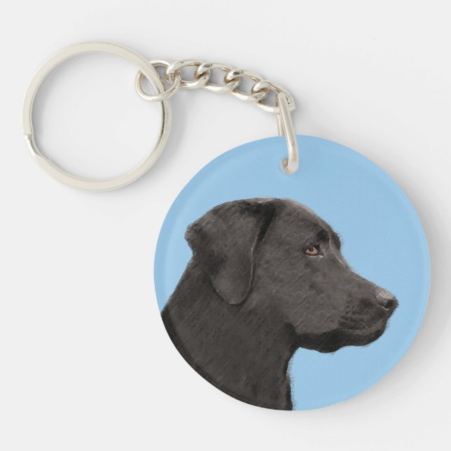 Labrador Retriever Black Painting Original Hund Ar (Framsidan)