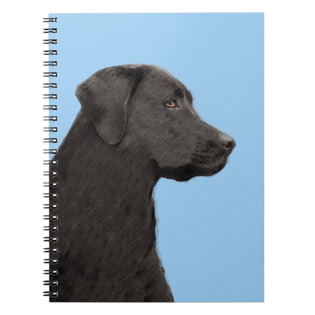 Labrador Retriever Black Painting Original Hund Ar Anteckningsbok (Framsidan)