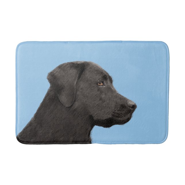 Labrador Retriever Black Painting Original Hund Ar Badrumsmatta (Framsidan)