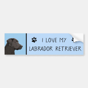 Labrador Retriever Black Painting Original Hund Ar Bildekal