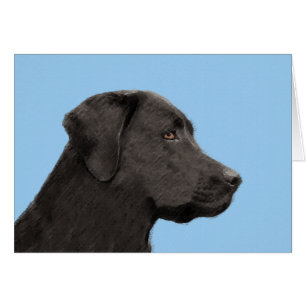 Labrador Retriever Black Painting Original Hund Ar Hälsningskort