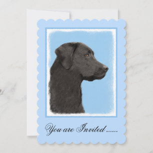 Labrador Retriever Black Painting Original Hund Ar Inbjudningar