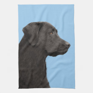 Labrador Retriever Black Painting Original Hund Ar Kökshandduk