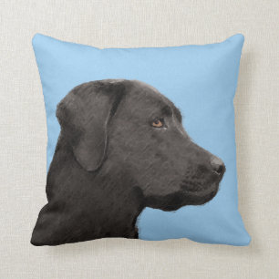 Labrador Retriever Black Painting Original Hund Ar Kudde