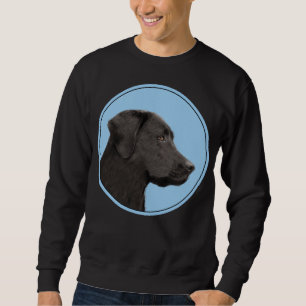 Labrador Retriever Black Painting Original Hund Ar Lång Ärmad Tröja