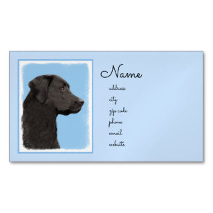 Labrador Retriever Black Painting Original Hund Ar Magnetiska Visitkort