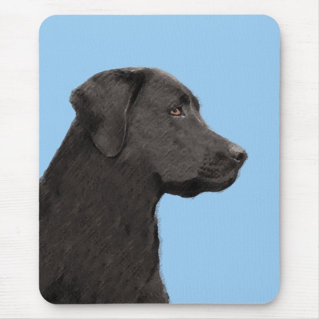 Labrador Retriever Black Painting Original Hund Ar Musmatta (Framsidan)