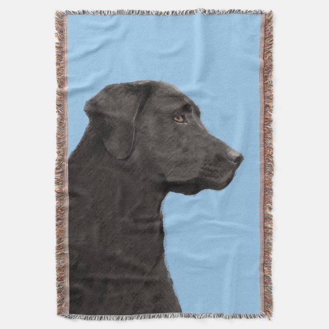 Labrador Retriever Black Painting Original Hund Ar Mysfilt (Framsidan Vertikal)