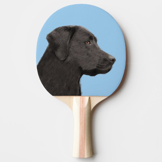 Labrador Retriever Black Painting Original Hund Ar Pingisracket (Framsidan)