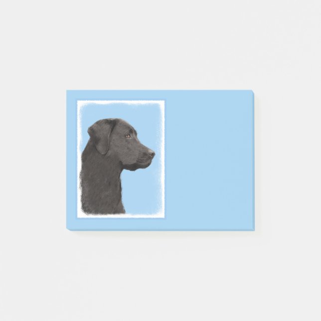 Labrador Retriever Black Painting Original Hund Ar Post-it Block (Framsida)