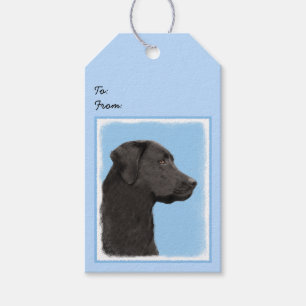 Labrador Retriever Black Painting Original Hund Ar Presentetikett
