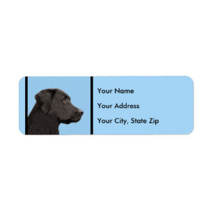Labrador Retriever Black Painting Original Hund Ar Returadress Etikett
