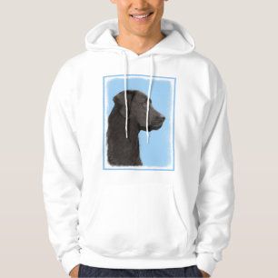 Labrador Retriever Black Painting Original Hund Ar Sweatshirt Med Luva