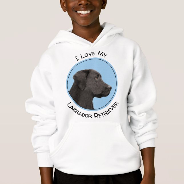 Labrador Retriever Black Painting Original Hund Ar T Shirt (Framsida)