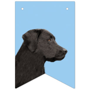Labrador Retriever Black Painting Original Hund Ar Vimplar