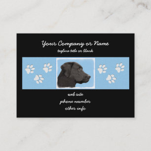 Labrador Retriever Black Painting Original Hund Ar Visitkort