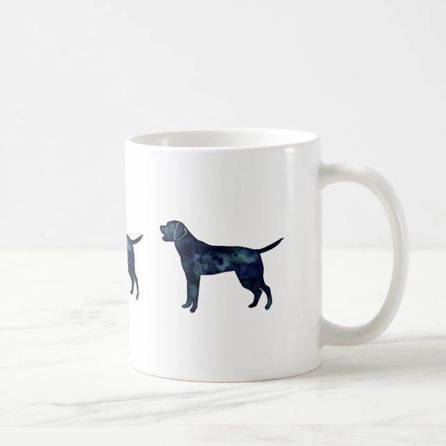 Labrador Retriever Black Watercolor Silhouette Kaffemugg (Höger)