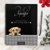 Labrador Retriever Black White Gingham eget namn